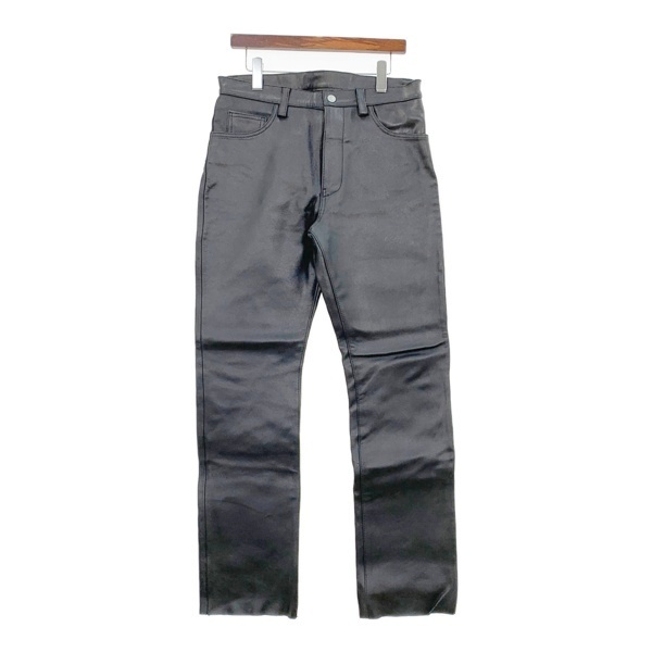 AVIREX アヴィレックス アビレックス レザー パンツ ボトムス 619176 本革 コーティング加工 メンズ Lサイズ ブラック ズボン DM14236■拍卖