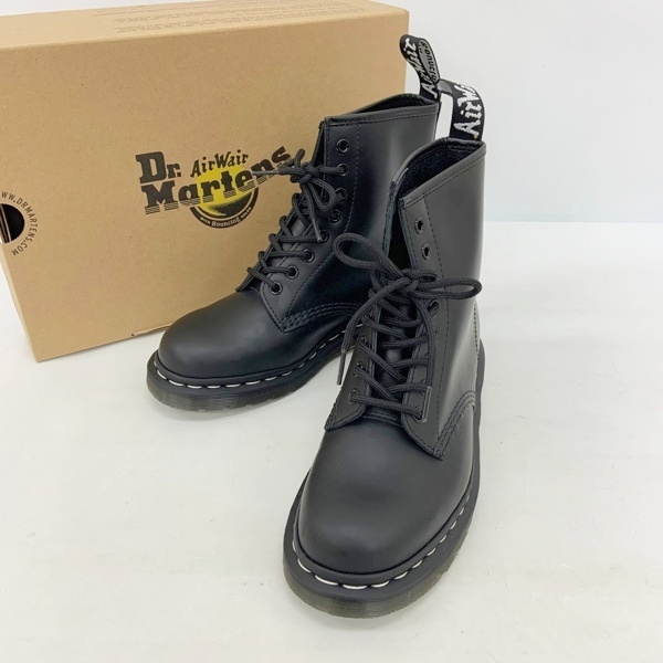 Dr.Martens ドクターマーチン 1460 WS Black Smooth 8ホール ブーツ シューズ 箱付き 美品 レディース UK6 ブラック 靴 DF17046■拍卖