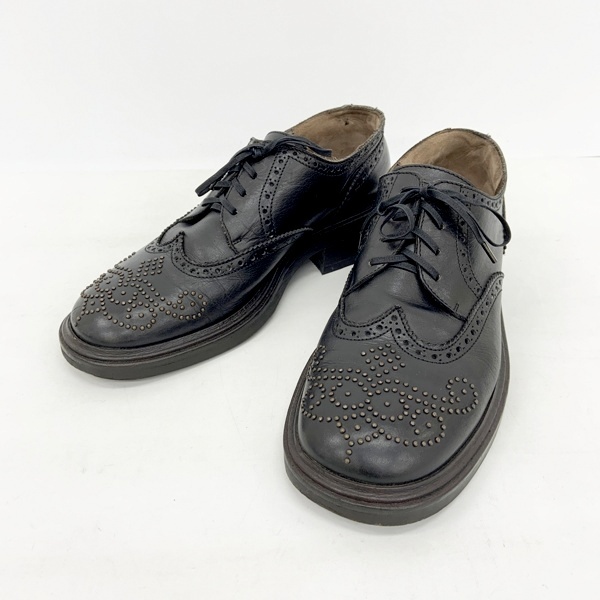 DRIES VAN NOTEN ドリスヴァンノッテン ドレスシューズ レースアップ ウイングチップ レディース サイズ381/2 ブラック 靴 IF17223■拍卖