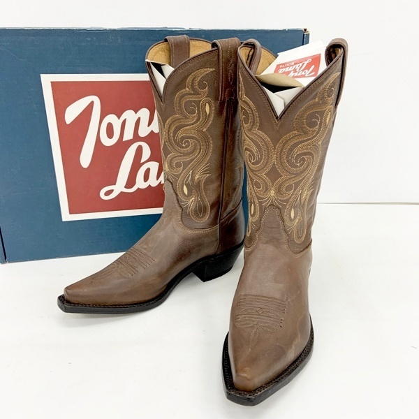 Tony Lama トニーラマ ウエスタンブーツ ロングブーツ 7906L 刺繍 ジョッキーブーツ レディース サイズ6 1/2 ブラウン 靴 IF17220■拍卖