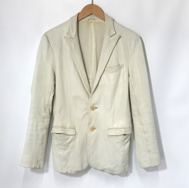 LOUNGE LIZARD レザー テーラードジャケット 牛革 ジャケット 日本製 レザージャケット サイズ2 S相当 ラウンジリザード アウター A13478◆拍卖