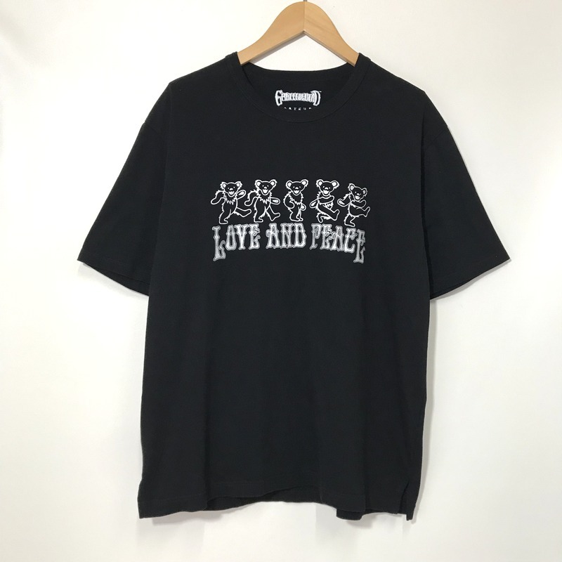 GRATEFUL DEAD roarguns Tシャツ コラボ 半袖 カットソー 古着 プリント 刺繍 サイズ3 L相当 ブラック ロアーガンズ トップス A10646◆拍卖
