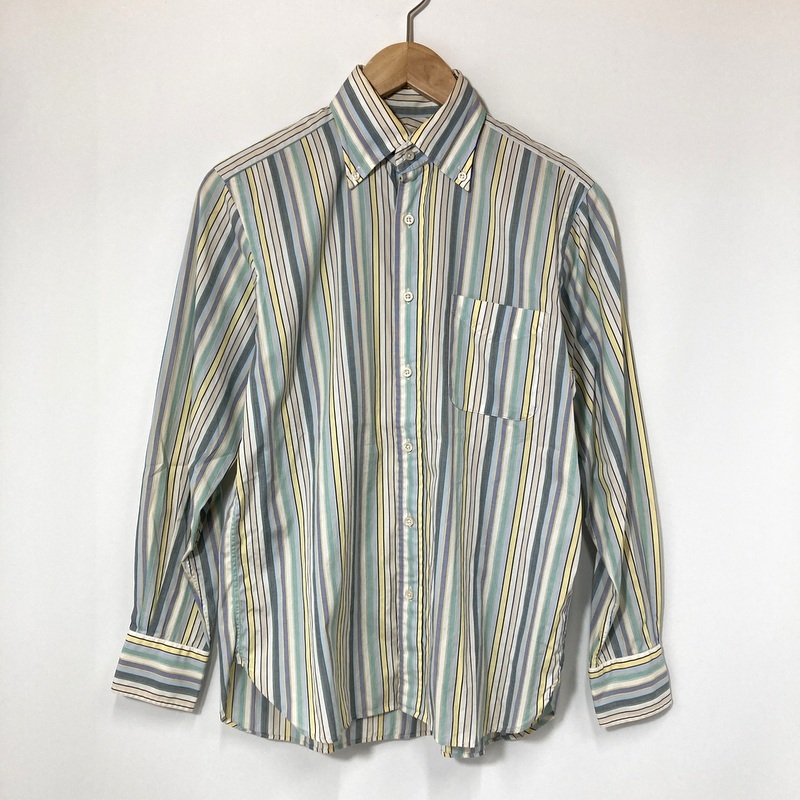 SOUTIENCOL スティアンコル ボタンダウンシャツ 長袖 ストライプ 日本製 メンズ サイズ1 Mサイズ相当 マルチカラー トップス A14601◆拍卖