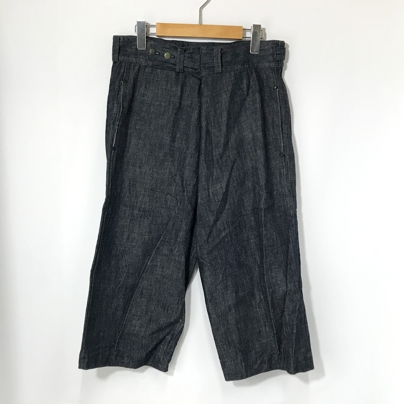 daska ダスカ デニムハーフパンツ ひざ下丈 DENIM PANTS 無地 シンプル カジュアル 古着 メンズ サイズ22 M相当 ボトムス A14001◆拍卖