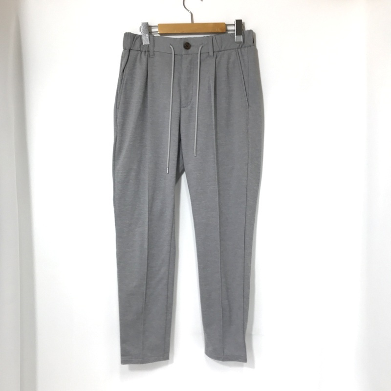 WJK ダブルジェイケイ イージースラックスパンツ ピンタック 5198mj83f テーパードシルエット 古着 Lサイズ グレー ボトムス A14045◆拍卖