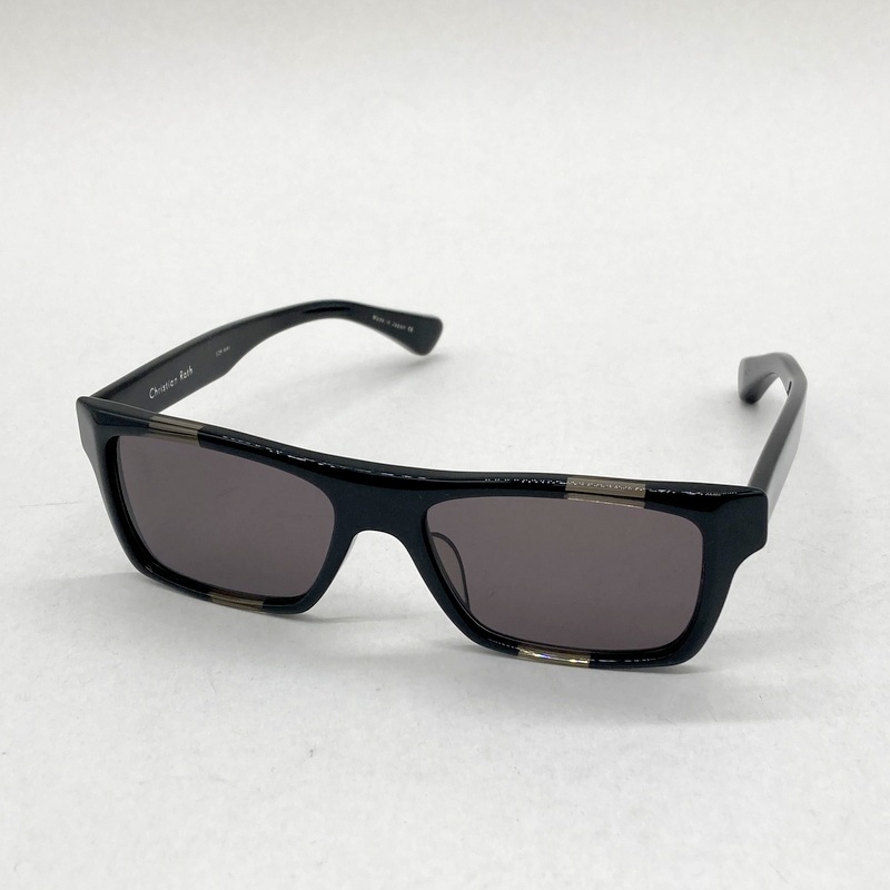 Christian Roth クリスチャン ロス サングラス SQR-WAV アイウェア UV対策 フルリム カジュアル メンズ ブラック 服飾小物 B14647◆拍卖