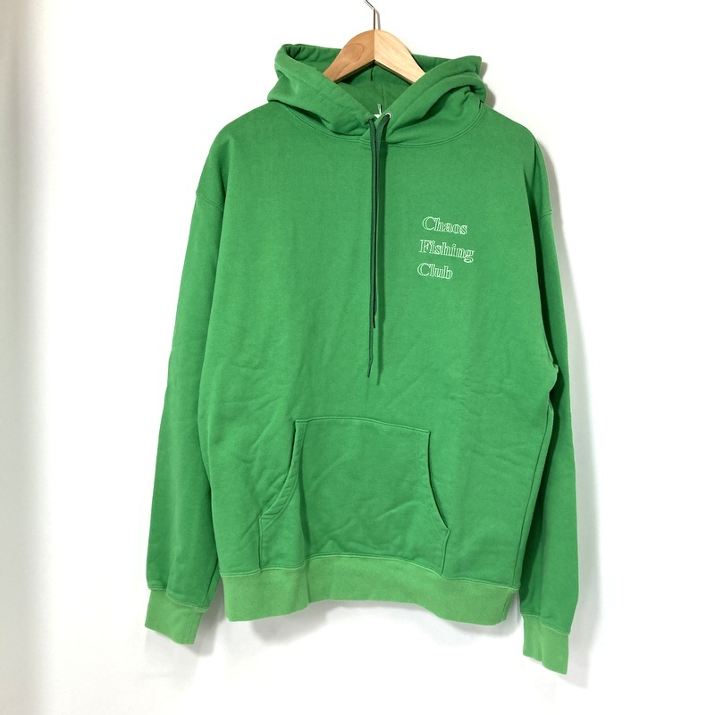 Chaos Fishing Club カオス フィッシング クラブ パーカー フーディー プルオーバー ロゴ 刺繍 Mサイズ グリーン トップス A14959◆拍卖