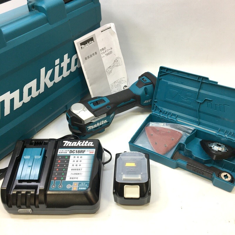 makita マキタ 充電式マルチツール TM52DRG 18V 6.0Ah バッテリ・充電器・ケース付 コードレス 電動工具 △ DW3585拍卖