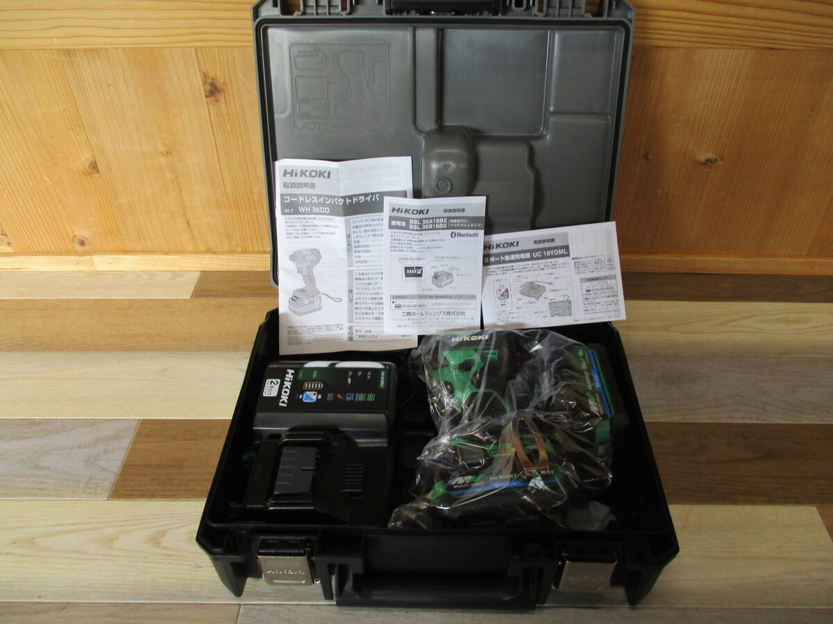 未使用 ① HiKOKI コードレス インパクトドライバ WH 36DD アグレッシブグリーン ハイコーキ 工具 DIY 激安1円スタート拍卖