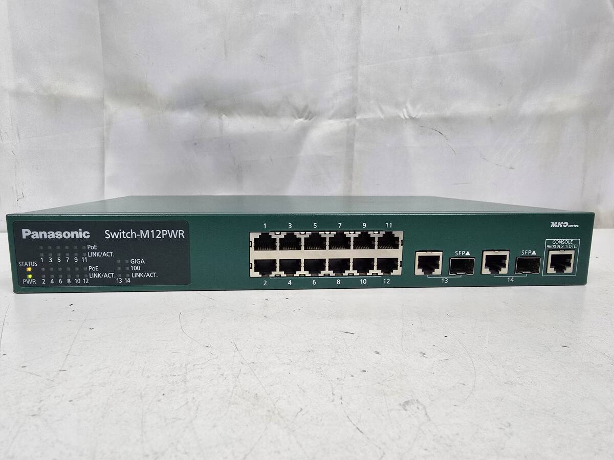 ■5377■ Panasonic Switch -M12PWR(PN23129K) 12ポート レイヤ2PoE給電スイッチングハブ②拍卖
