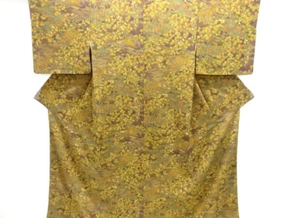 ys7537813; 宗sou 橋に草花模様小紋着物【着】拍卖