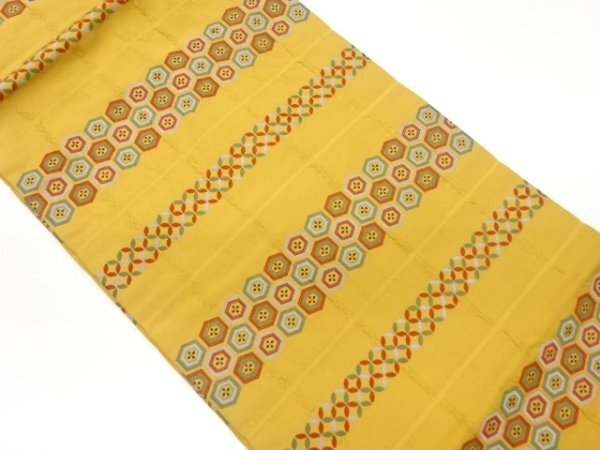 ys7539710; 宗sou 横段に亀甲・七宝模様織出し名古屋帯【着】拍卖