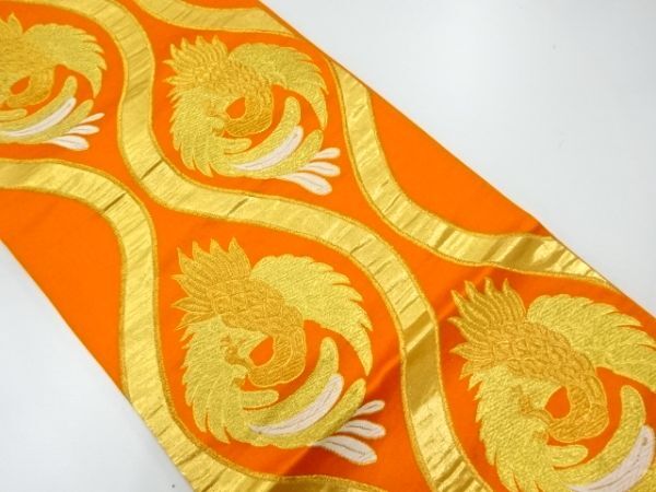 ys7551397; 宗sou 立涌に鳳凰模様織出し袋帯(着用可)【アンティーク】【着】拍卖
