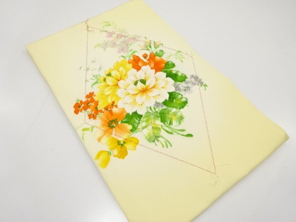 ys7552538; 宗sou 未使用品 塩瀬 手描き 花模様 名古屋帯【着】拍卖