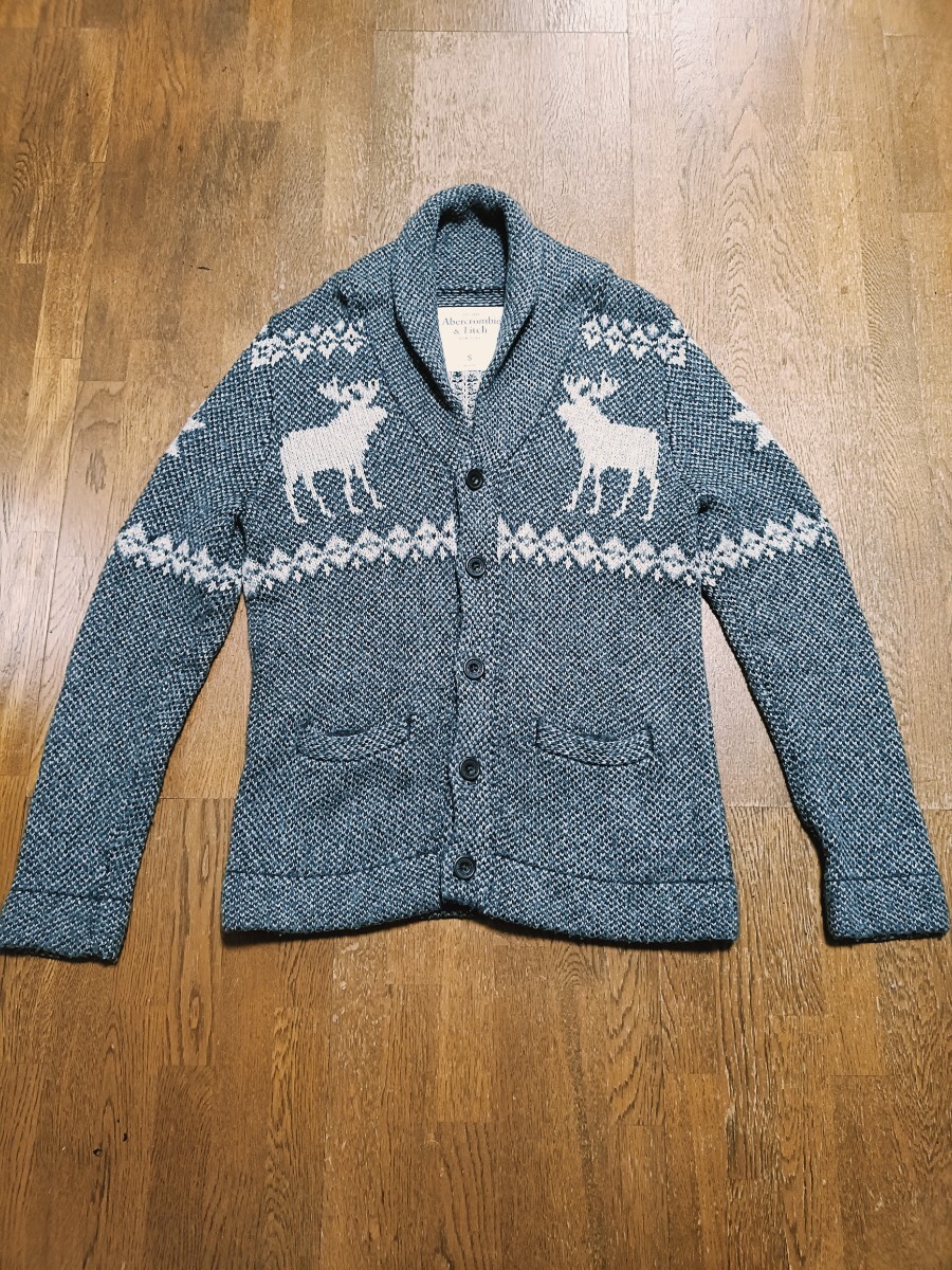 【美品】Abercrombie & Fitch アバクロ 鹿柄カーディガン. Sサイズ拍卖