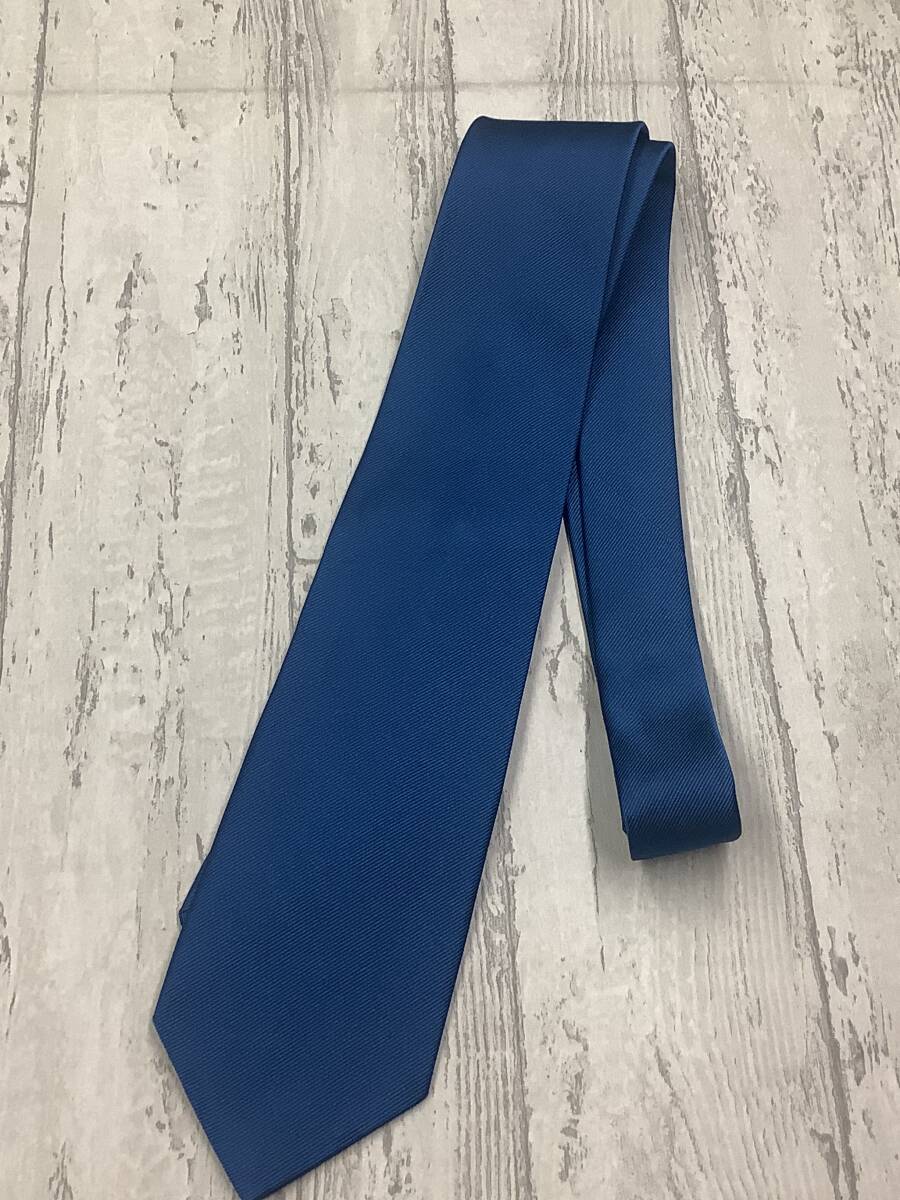 新品未使用★ブルー系の無地 ネクタイ★シルク100% ★ソリッドタイ ★お買い得★拍卖