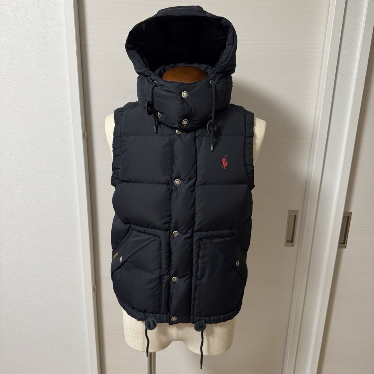 【値下げ】【レディース】【新品同様】定価60,500サイズM ポロ ラルフローレン POLO RALPH LAUREN ダウンベスト ブラック 黒 ポニー拍卖