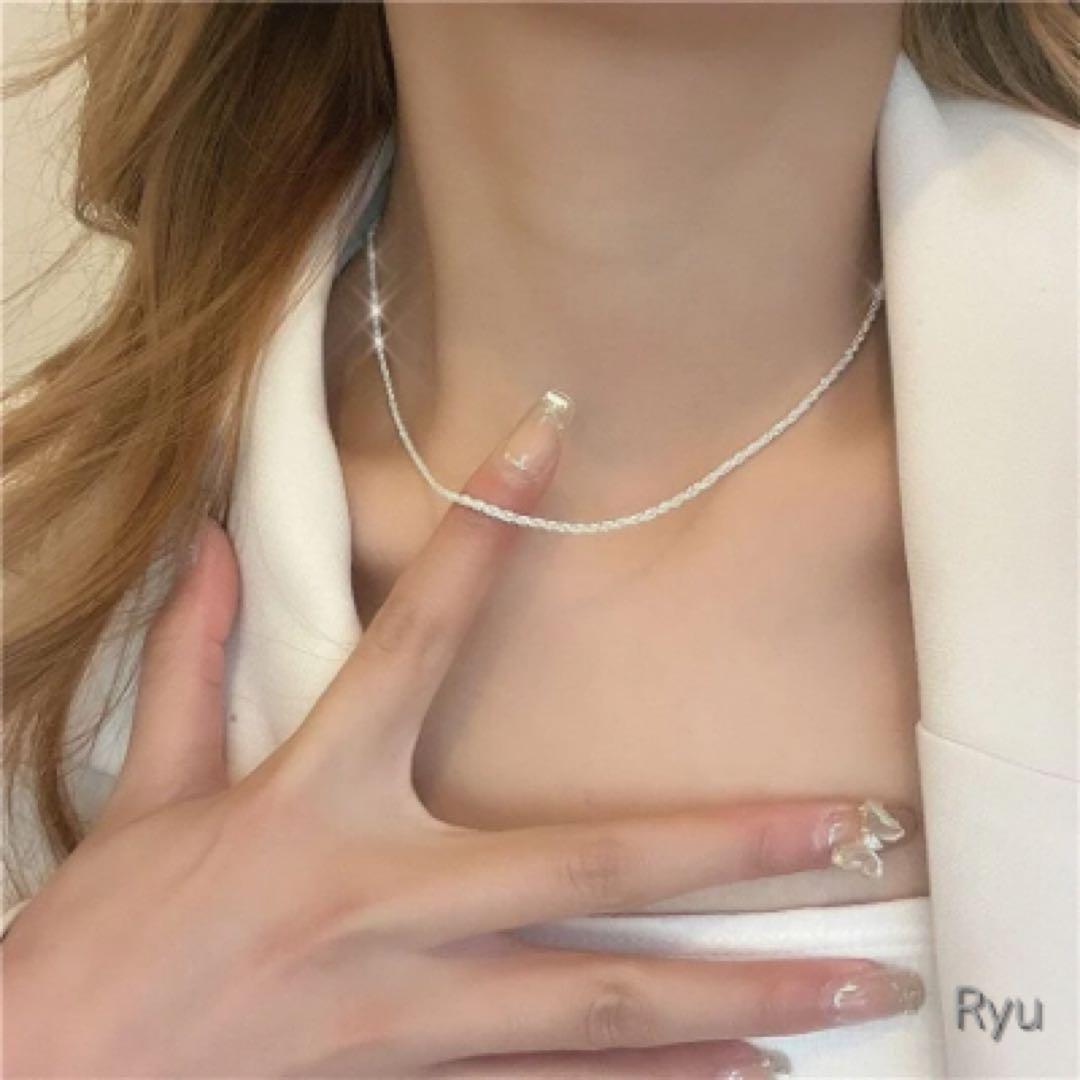 シルバーネックレス アレルギー対応 キラキラ シンプル レディース キレイめ 上品 チェーンのみ ダイヤ ジルコニア パーティー拍卖