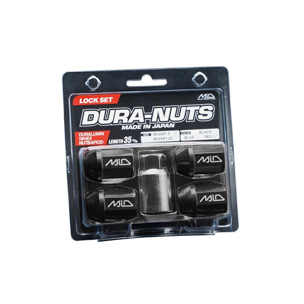 MID DURA-NUTS ジュラルミンロックナット L35 ブラック M12×P1.5 4個パック拍卖