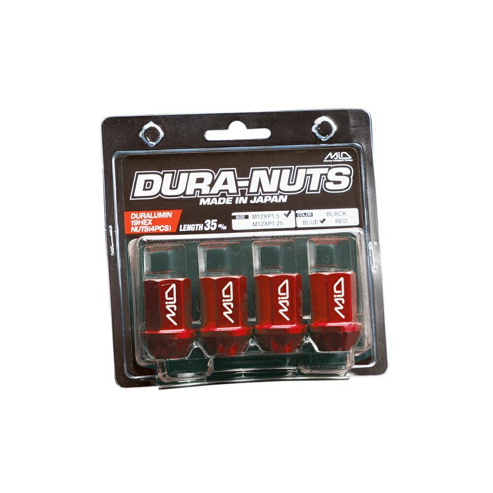 MID DURA-NUTS ジュラルミンナット L35 レッド M12×P1.25 4個パック拍卖