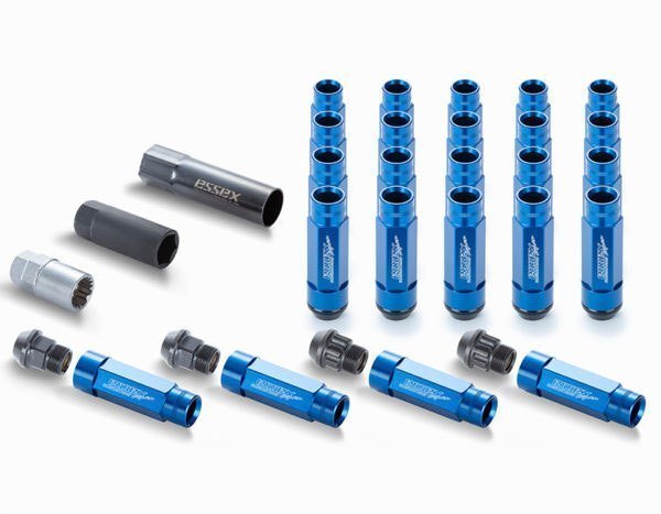 CRS ESSEX M12×P1.25 5穴用 2ピースシェルナット ロングタイプ ローレット/ブルー 20本入拍卖