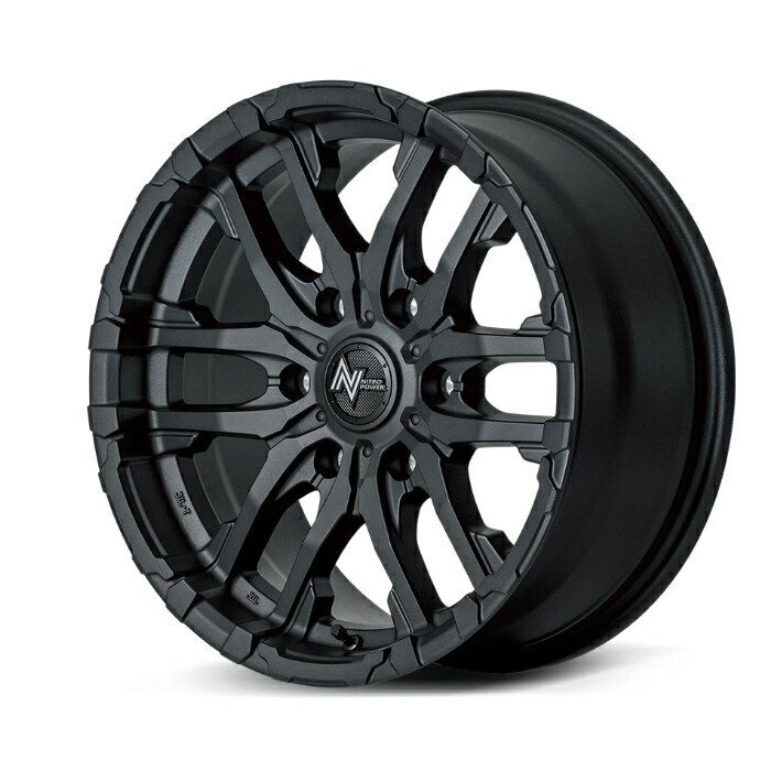 MID NITRO POWER M26 CROSSFANG アルミホイール4本セット 16x5.5J 5H PCD139.7 +20 (エムニーロククロスファング ブラストブラック) ナイ拍卖