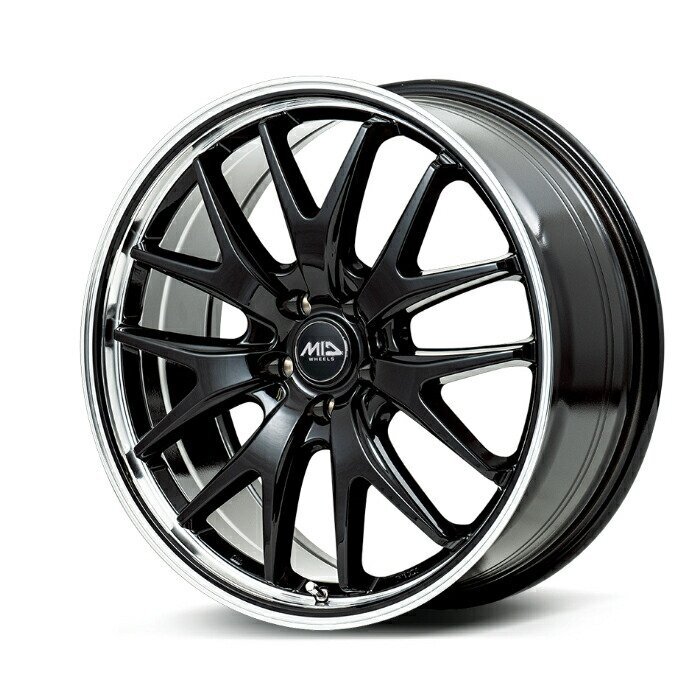 MID WHEELS EXE7 アルミホイール4本セット 19x8.0J 5H PCD114.3 +42 (エグゼセブン グロスブラック/ラインポリッシュ)拍卖