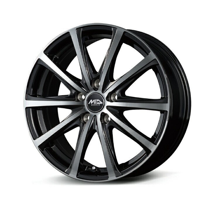 MID WHEELS V25 アルミホイール4本セット 16x6.5J 5H PCD114.3 +48 (ブイニーゴー ブラックポリッシュ)拍卖