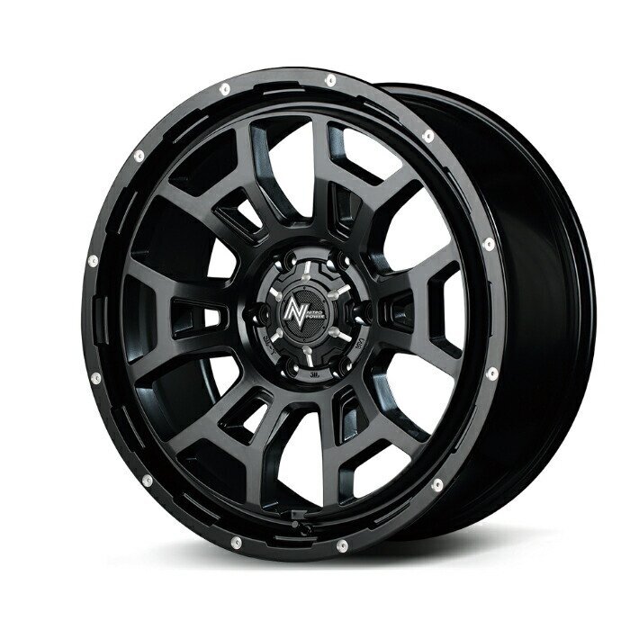 MID NITRO POWER H6 SLUG アルミホイール4本セット 17x8.0J 6H PCD139.7 +20 (エイチロクスラッグ SBKM セミグロスブラック/マシニング)拍卖