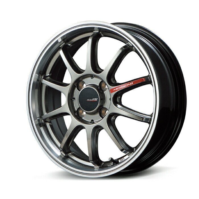 MID Racing R10 アルミホイール4本セット 15x5.0J 4H PCD100 +45 (アールテン RTSP レーシングチタンシルバー/リムポリッシュ)拍卖