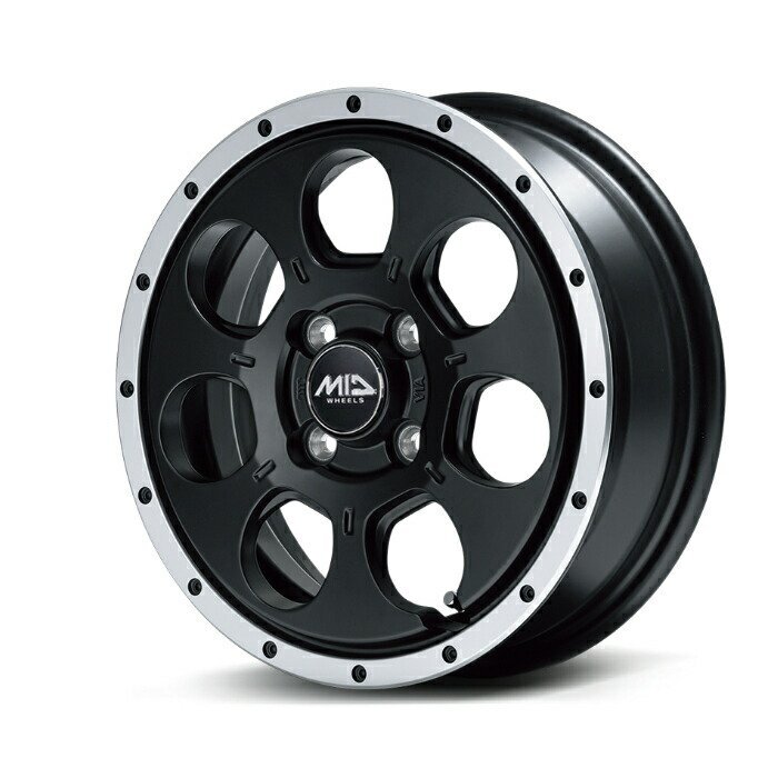 MID WHEELS WO-7 アルミホイール4本セット 14x4.5J 4H PCD100 +45 (ダブルオーセブン セミグロスブラックフランジDC)拍卖