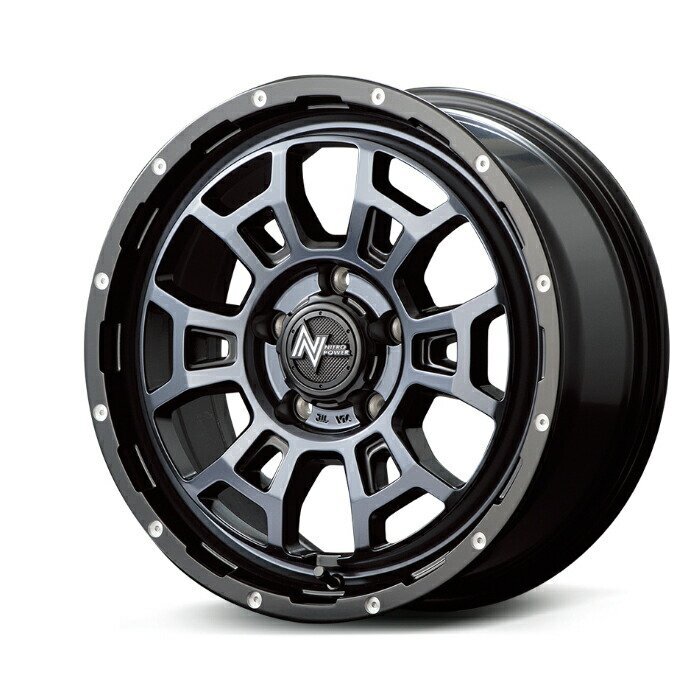 MID NITRO POWER H6 SLUG アルミホイール4本セット 17x7.0J 5H PCD114.3 +42 (エイチロクスラッグ BPBC ブラッククリア/ピアスドリルド)拍卖