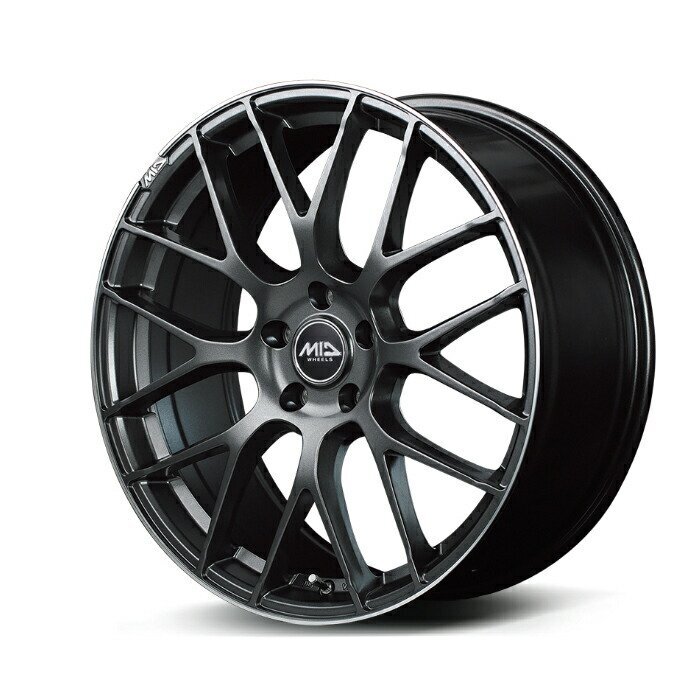 MID EXCLUSIVE 028F アルミホイール4本セット 18x7.0J 5H PCD100 +50 (ゼロニーハチエフ セミグロスガンメタ+リムエッジDC+ロゴマシニン拍卖