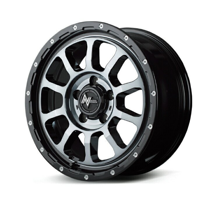 MID NITRO POWER M10 PERSHING アルミホイール4本セット 17x8.0J 6H PCD139.7 +20 (エムテンパーシング BK ブラック/マシニング/BKクリア拍卖