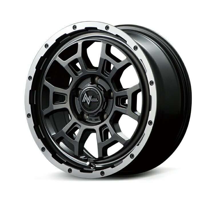 MID NITRO POWER H6 SLUG アルミホイール4本セット 16x7.0J 5H PCD114.3 +40 (エイチロクスラッグ SGMP セミグロスガンメタ/フランジDC/拍卖