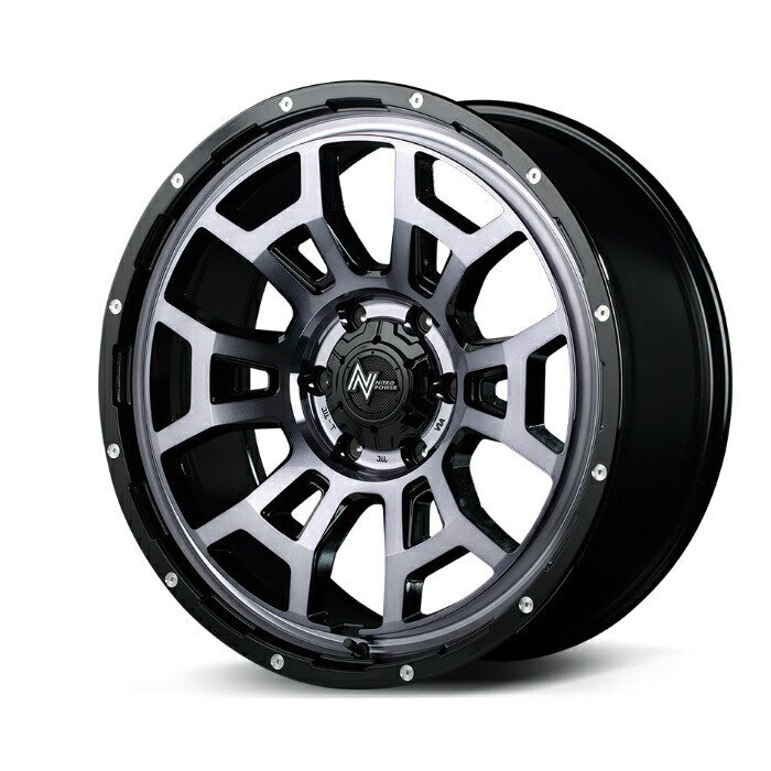 MID NITRO POWER H6 SLUG アルミホイール4本セット 16x6.5J 6H PCD139.7 +48 (エイチロクスラッグ BPBC ブラッククリア/ピアスドリルド)拍卖