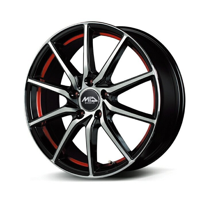 MID WHEELS RX810 アルミホイール4本セット 15x6.0J 5H PCD100 +45 (アールエックスハチイチマル ブラックポリッシュ/アンダーカットレッ拍卖