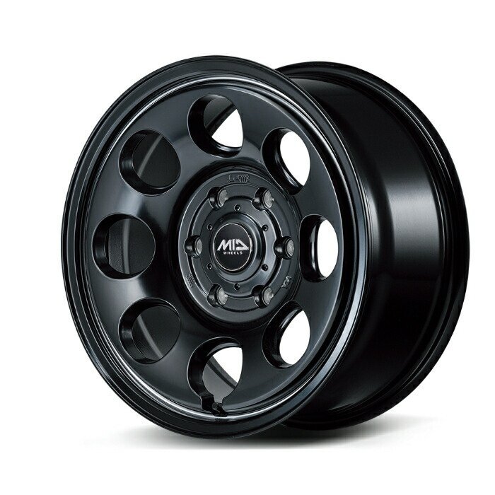 MID WHEELS GARCIA Palm8 アルミホイール4本セット 16x6.5J 6H PCD139.7 +38 (ガルシア パームエイト セミグロスブラック/ヴァーレイポリ拍卖