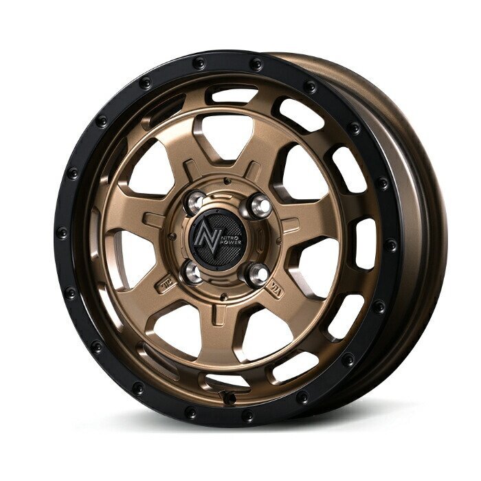 MID NITRO POWER M7 Phalanx アルミホイール4本セット 14x4.5J 4H PCD100 +45 (エムナナ ファランクス Matte Bronze/Rim Black) ナイトロ拍卖