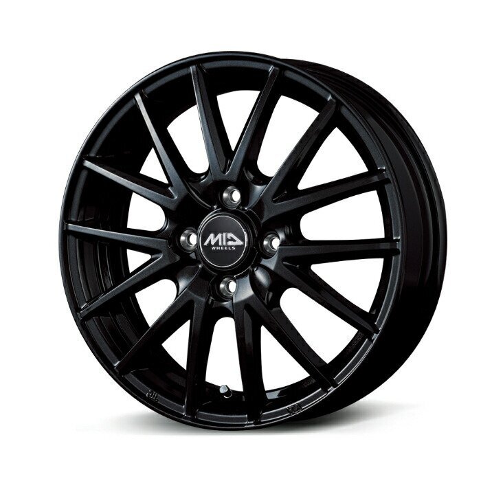 MID WHEELS SQ27 アルミホイール4本セット 14x5.5J 4H PCD100 +45 (エスキューニーナナ メタリックブラック)拍卖