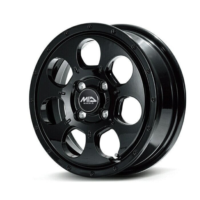 MID WHEELS MUDAGENT アルミホイール4本セット 14x4.5J 4H PCD100 +45 (マッドエージェント セミグロスブラック)拍卖