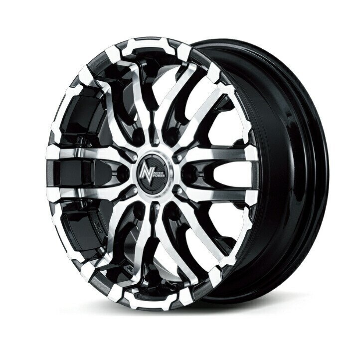 MID NITRO POWER M26 CROSSFANG アルミホイール4本セット 15x6.0J 6H PCD139.7 +45 (エムニーロククロスファング ブラックメタリック/ミ拍卖