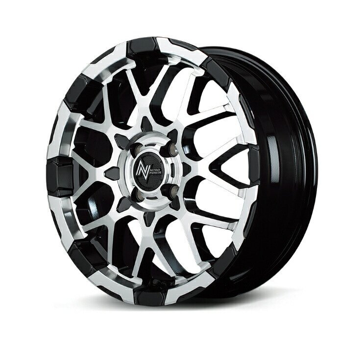 MID NITRO POWER M28 BULLET アルミホイール4本セット 15x5.0J 4H PCD100 +48 (エムニーハチバレット BK ブラック/ミラーカット) ナイト拍卖