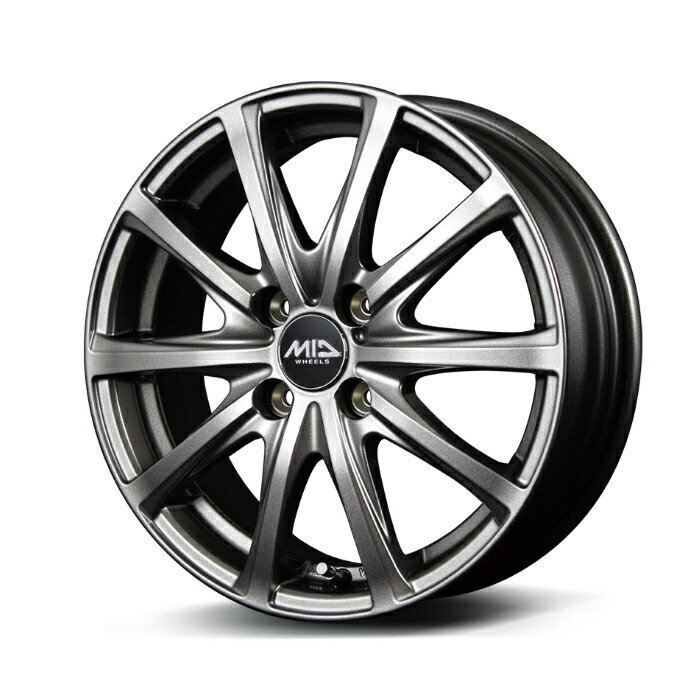MID WHEELS V25 アルミホイール4本セット 14x5.5J 4H PCD100 +45 (ブイニーゴー メタリックグレイ)拍卖
