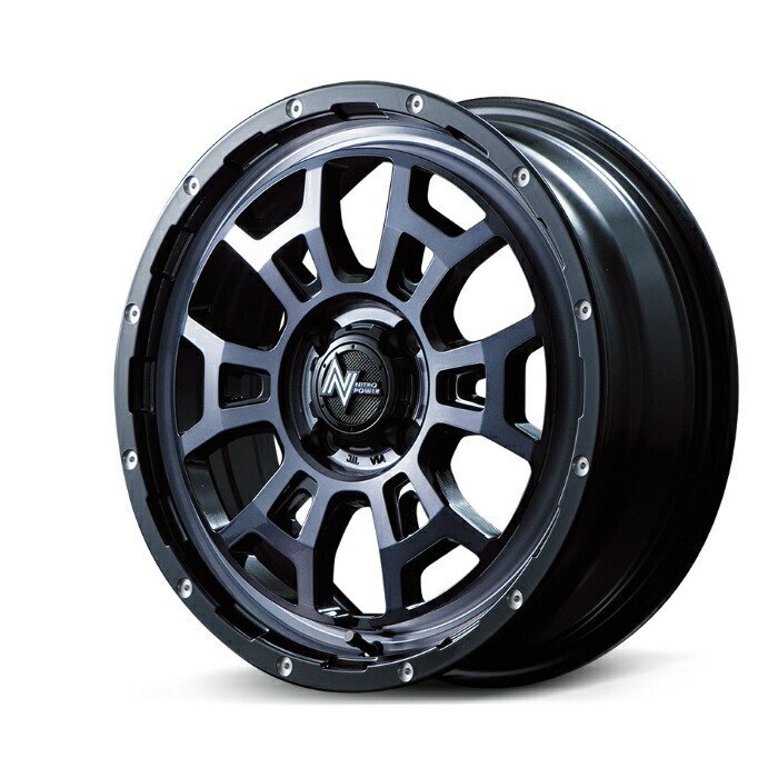 MID NITRO POWER H6 SLUG アルミホイール4本セット 16x6.0J 4H PCD100 +40 (エイチロクスラッグ BPBC ブラッククリア/ピアスドリルド) ナ拍卖