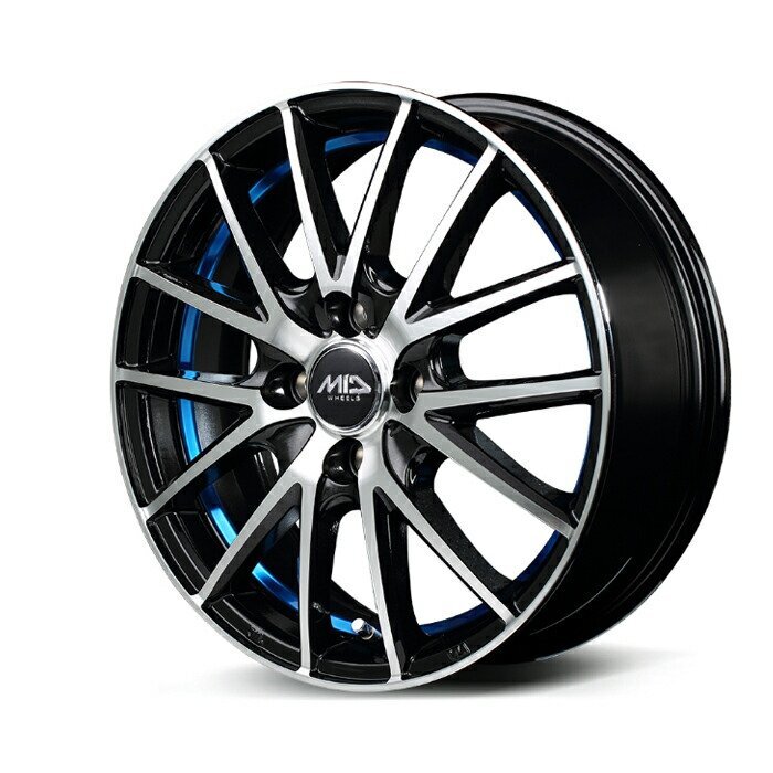 MID WHEELS RX27 アルミホイール4本セット 15x4.5J 4H PCD100 +45 (アールエックスニーナナ ブラックメタリックポリッシュ+アンダーカッ拍卖