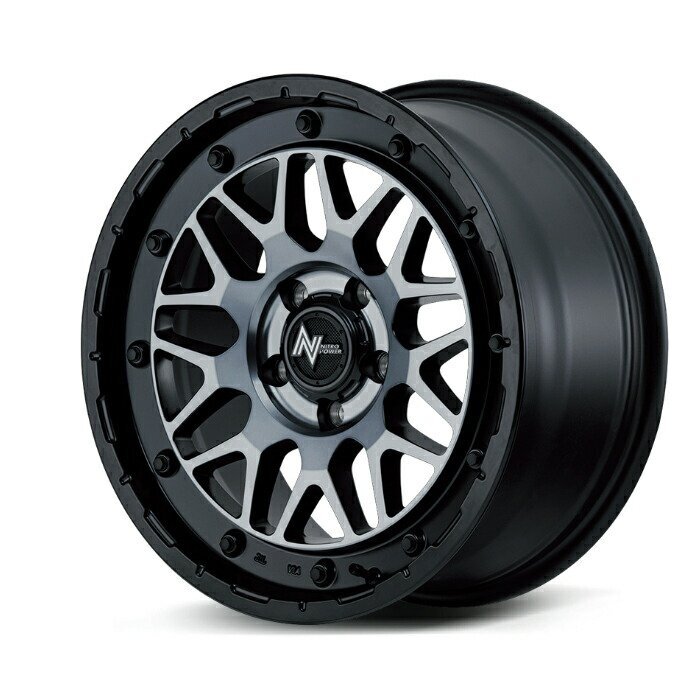 MID NITRO POWER M29 STINGER アルミホイール4本セット 16x7.0J 5H PCD114.3 +40 (エムニーキュースティンガー セミグロスブラッククリア拍卖