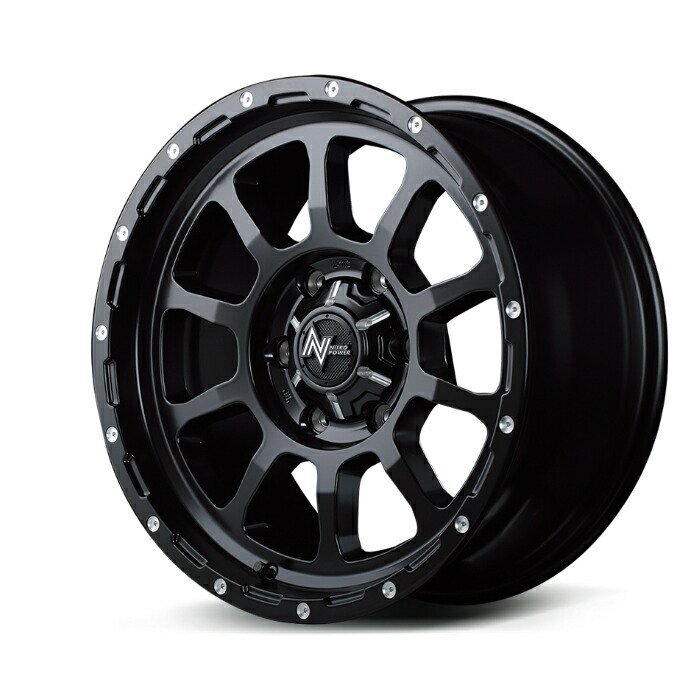 MID NITRO POWER M10 PERSHING アルミホイール4本セット 15x6.0J 6H PCD139.7 +45 (エムテンパーシング SB セミグロスブラック/マシニン拍卖