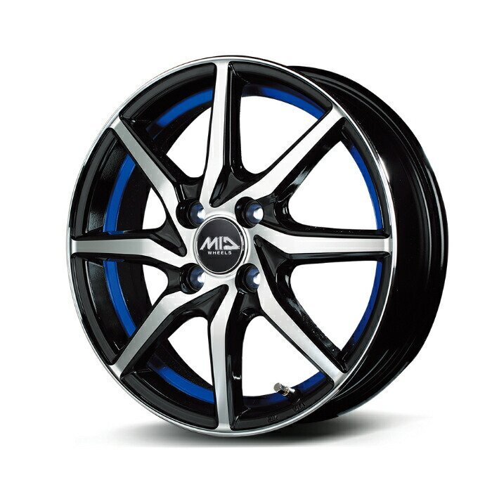 MID WHEELS RX810 アルミホイール4本セット 15x5.5J 4H PCD100 +45 (アールエックスハチイチマル ブラックポリッシュ/アンダーカットブル拍卖
