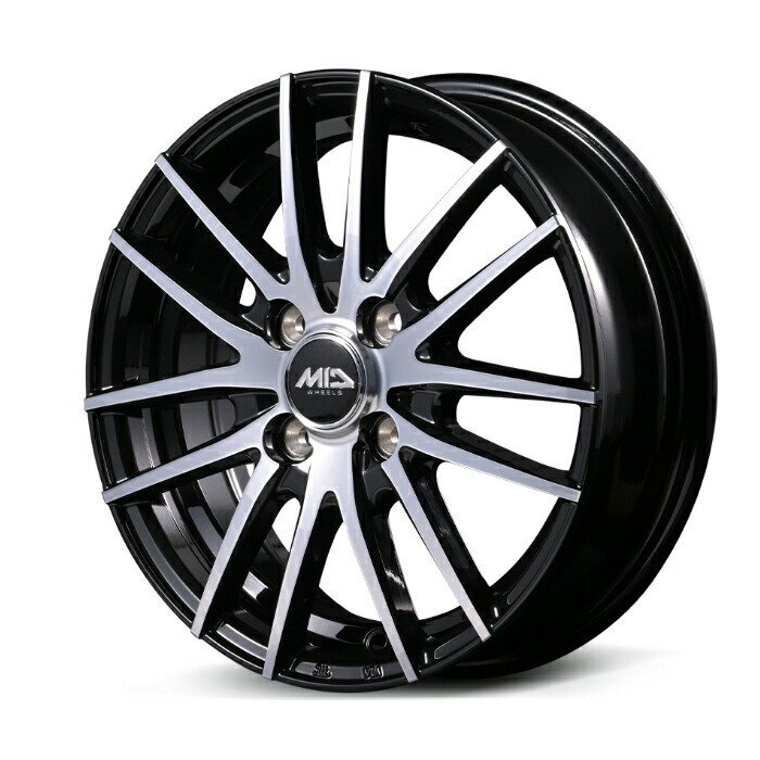 MID WHEELS RX14 アルミホイール4本セット 15x5.5J 4H PCD100 +45 (アールエックスイチヨン Black polish)拍卖